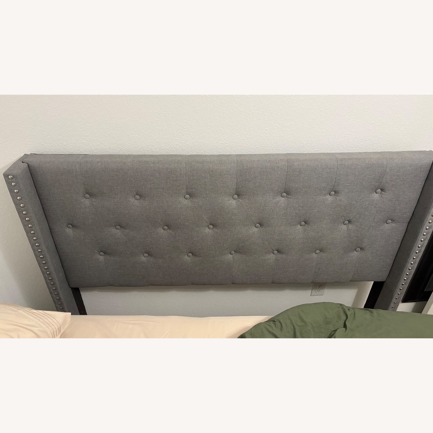 Wayfair Light Gray Fabric Queen Bed - image-2