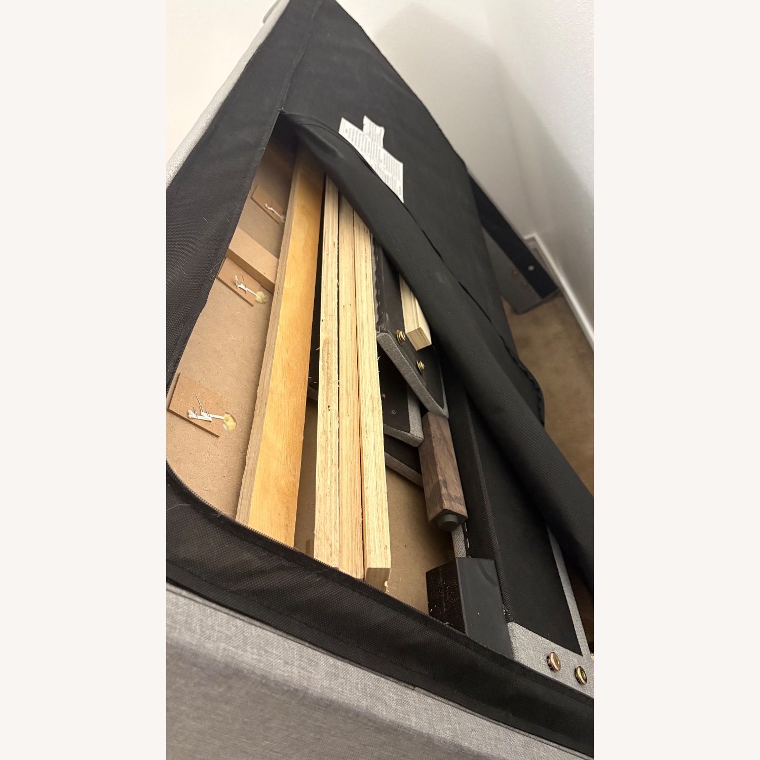 Wayfair Light Gray Fabric Queen Bed - image-3