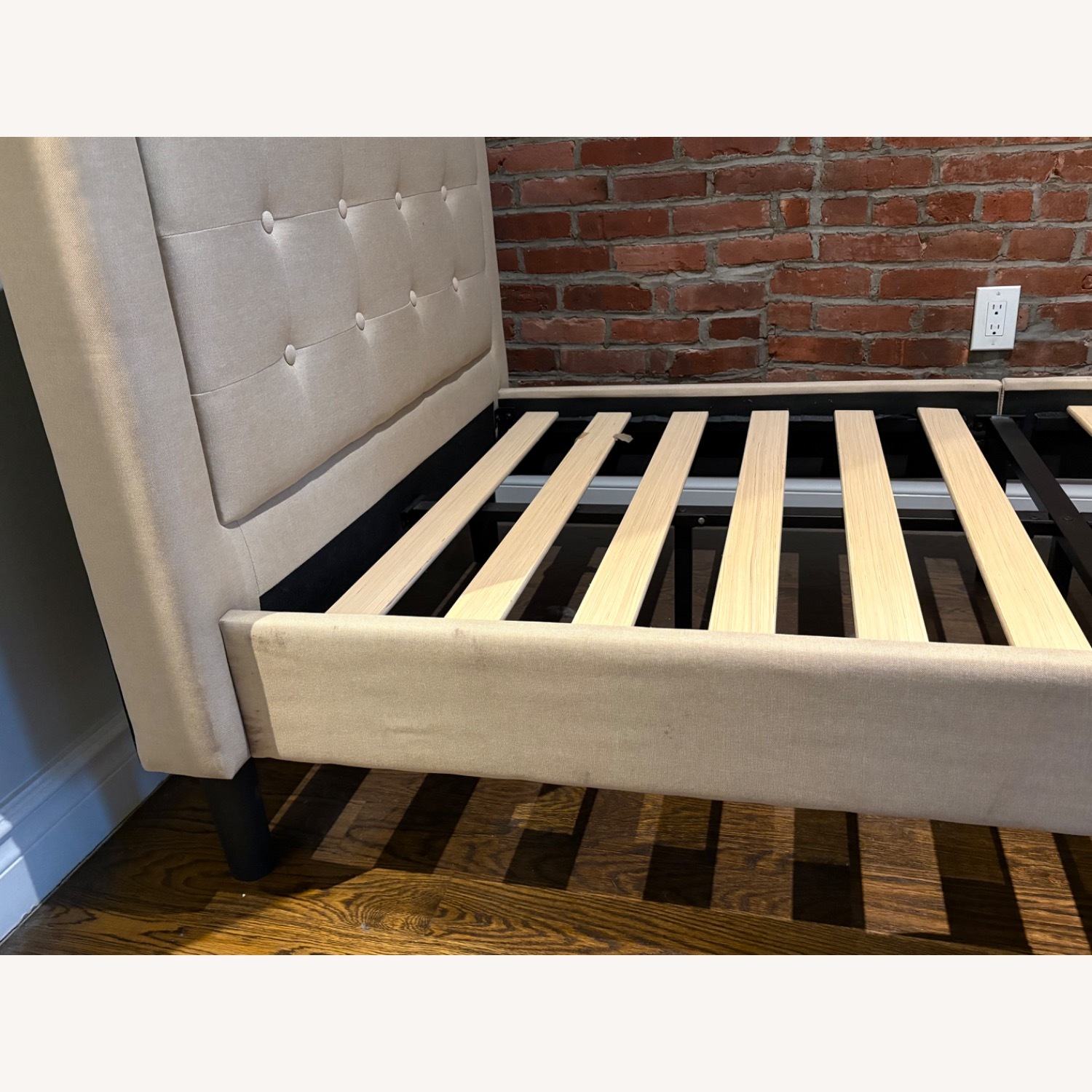 Natural Fabric Twin Bed - image-4