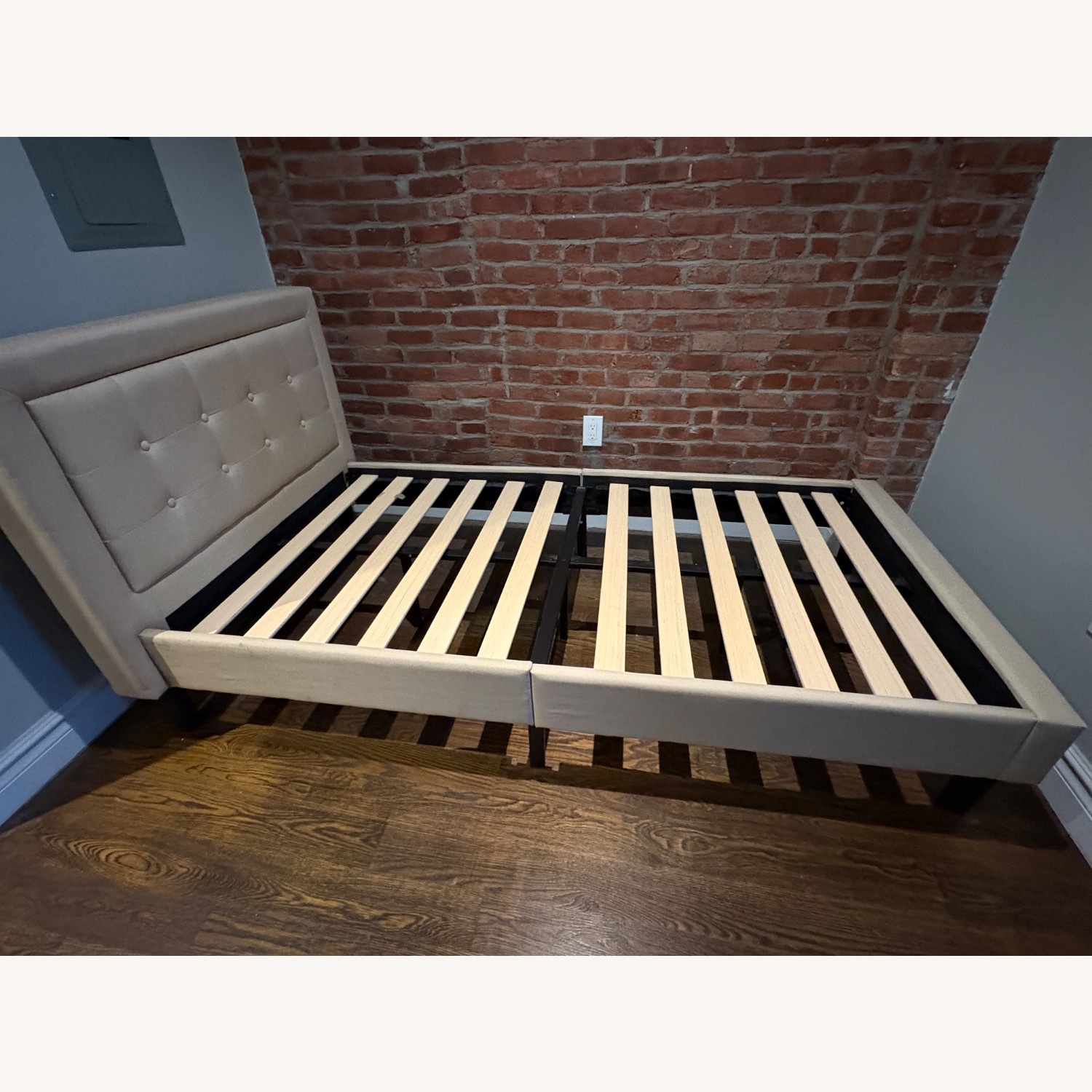 Natural Fabric Twin Bed - image-2