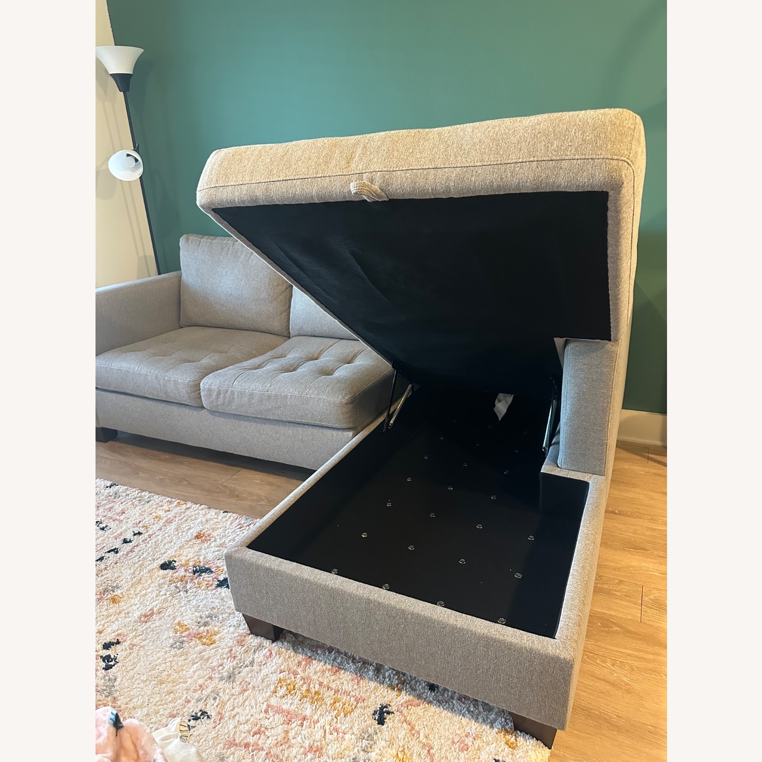 Gray Trudeau Sectional Sofa with Storage - image-5