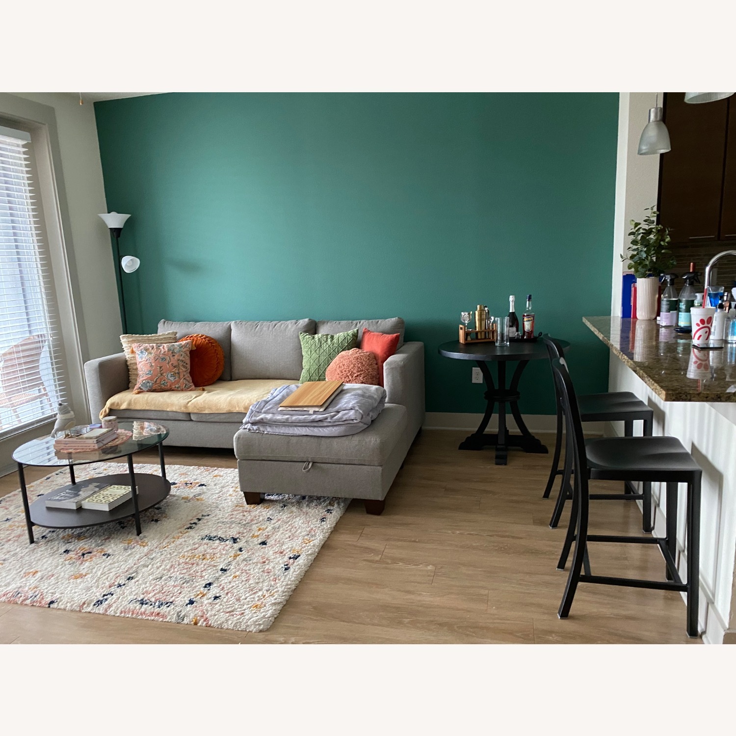 Gray Trudeau Sectional Sofa with Storage - image-2