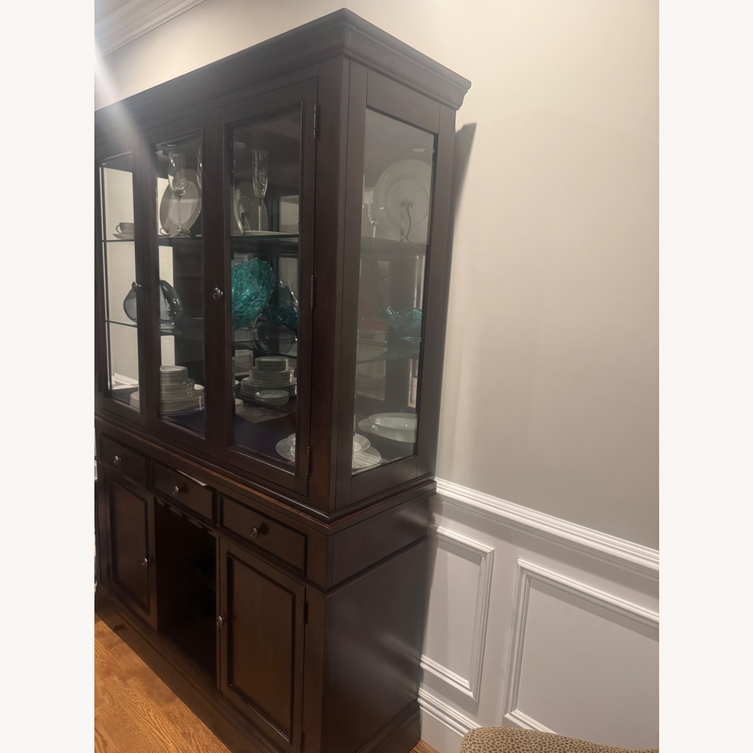 Raymour & Flanigan Dark Brown Wood Sideboard - image-3