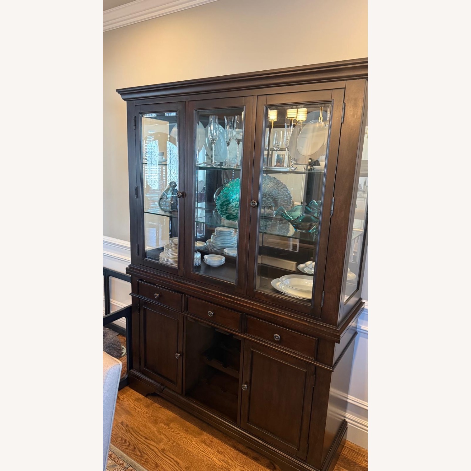 Raymour & Flanigan Dark Brown Wood Sideboard - image-2
