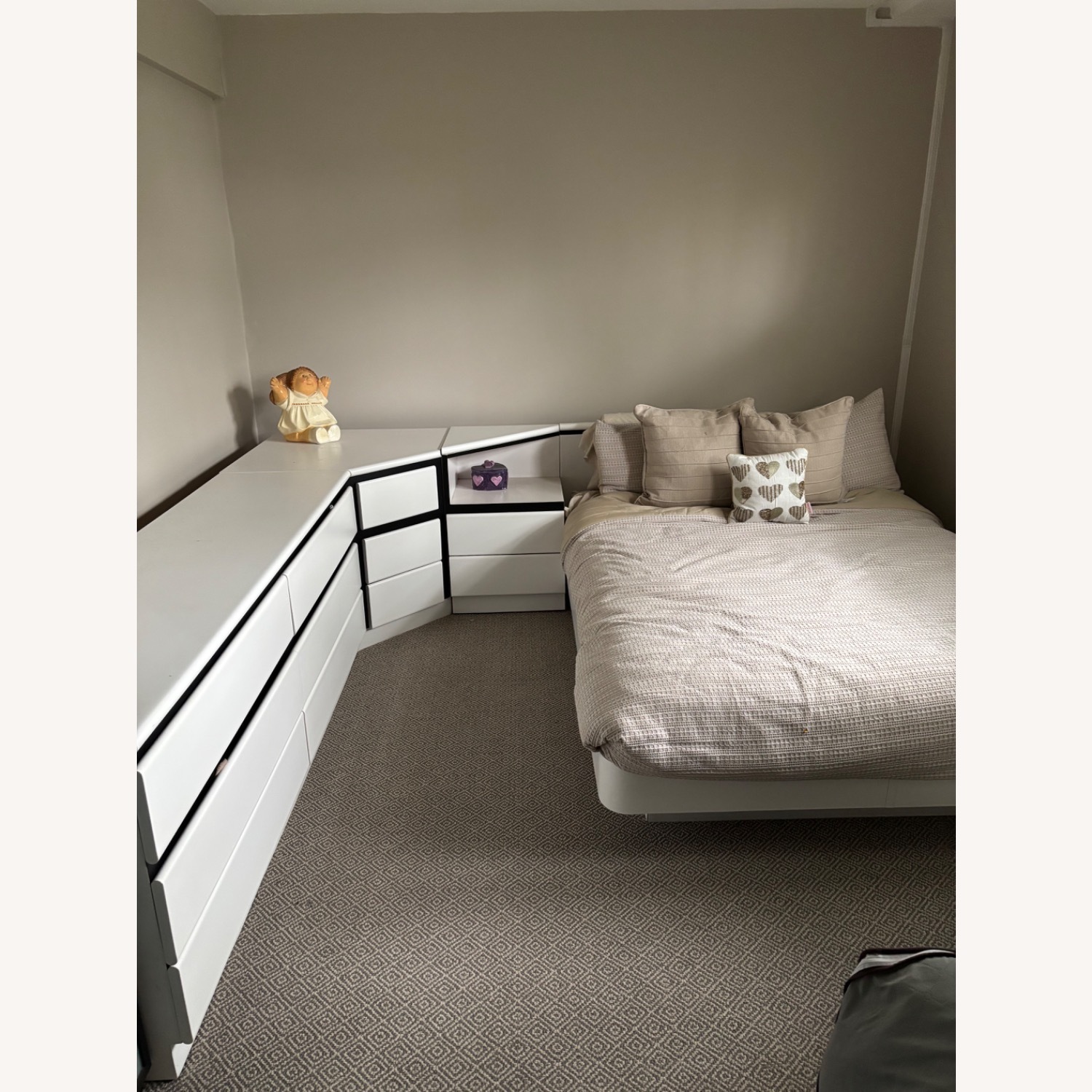 Custom Made White Wood Full Platform Bed - image-1