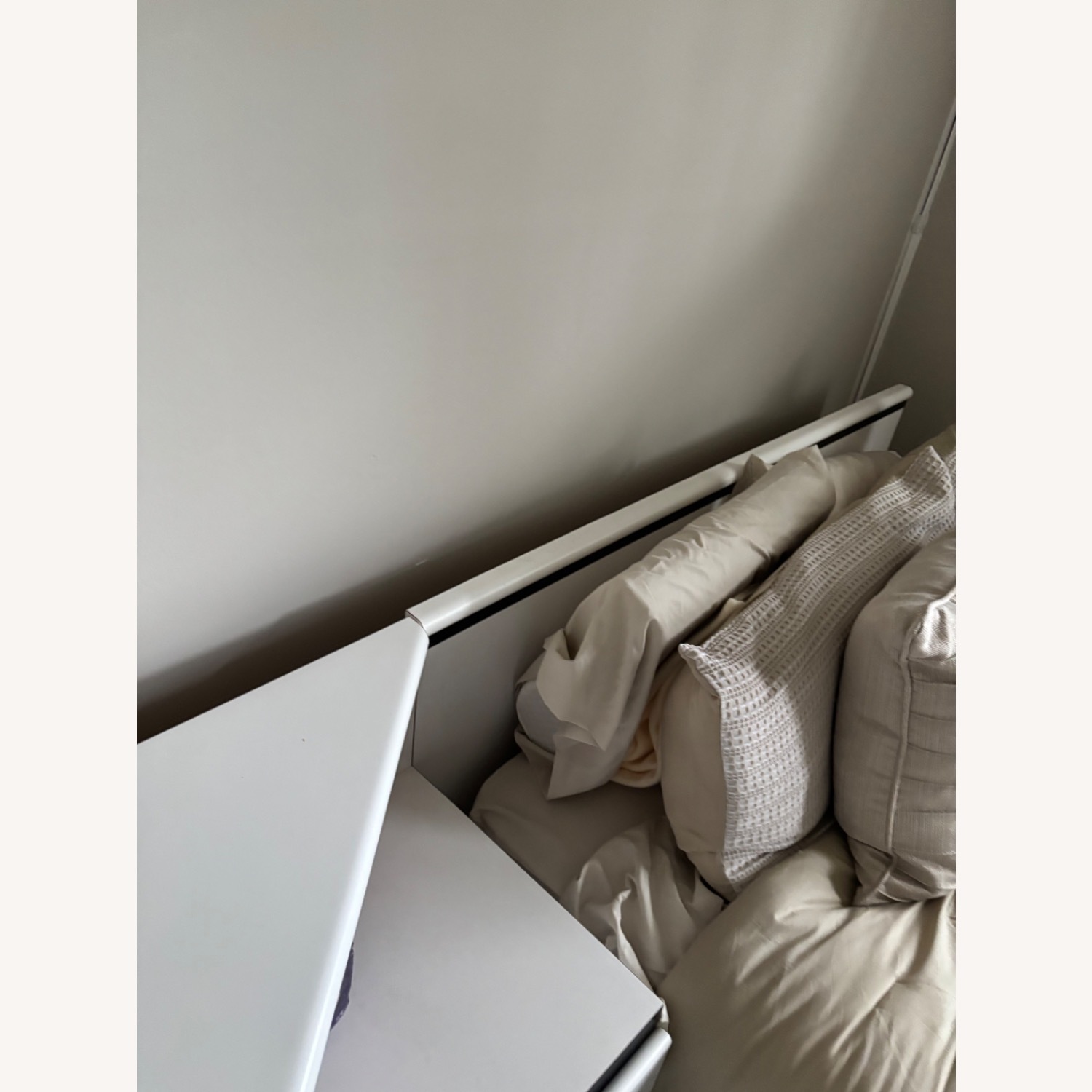 Custom Made White Wood Full Platform Bed - image-4