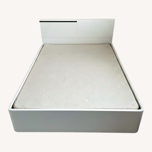 Used Custom Made White Wood Full Platform Bed for sale on AptDeco