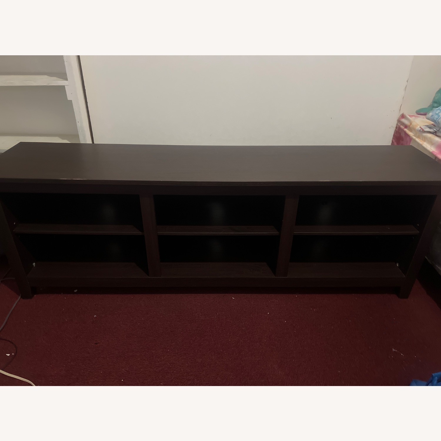 Dark Brown Wood Media Storage - image-1