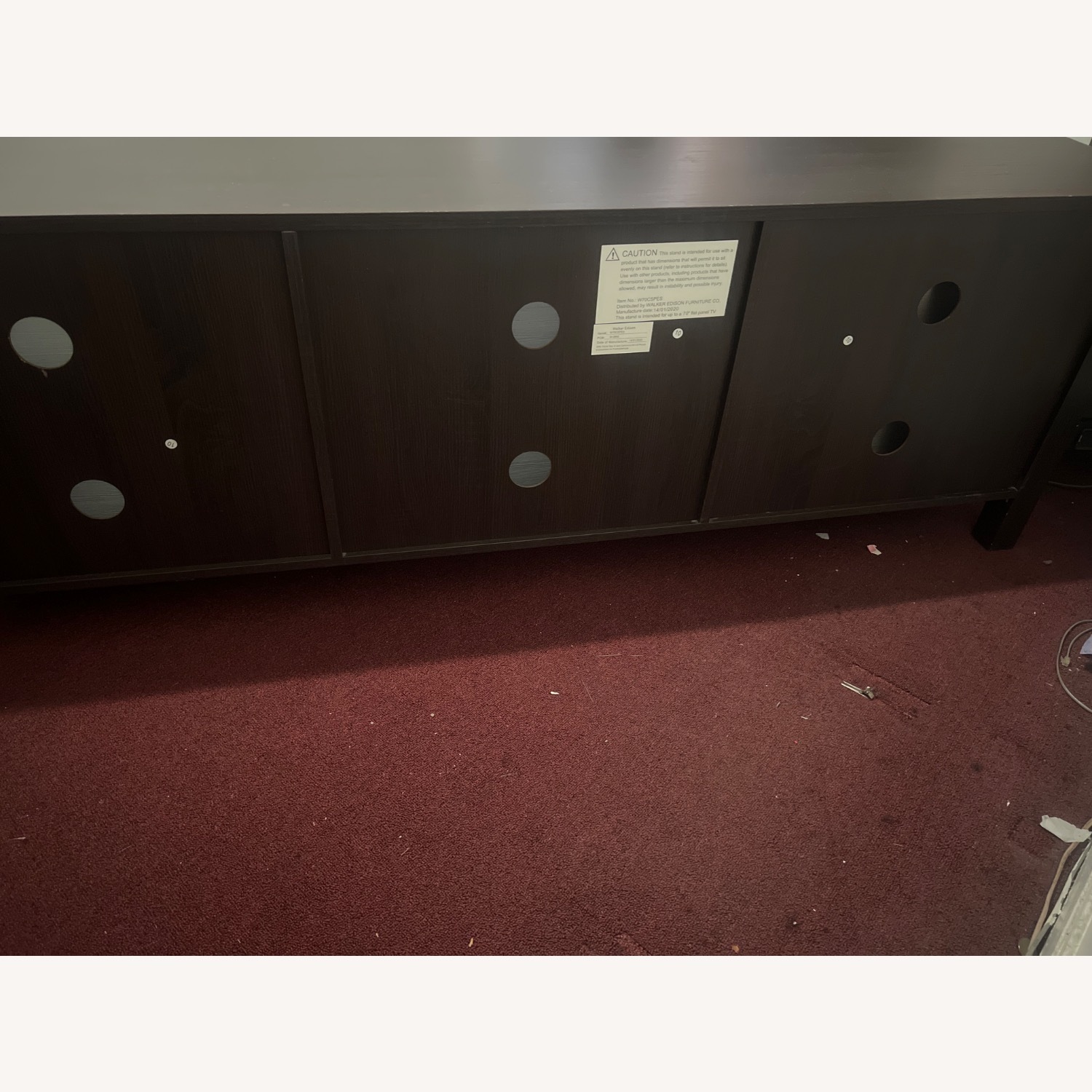 Dark Brown Wood Media Storage - image-2