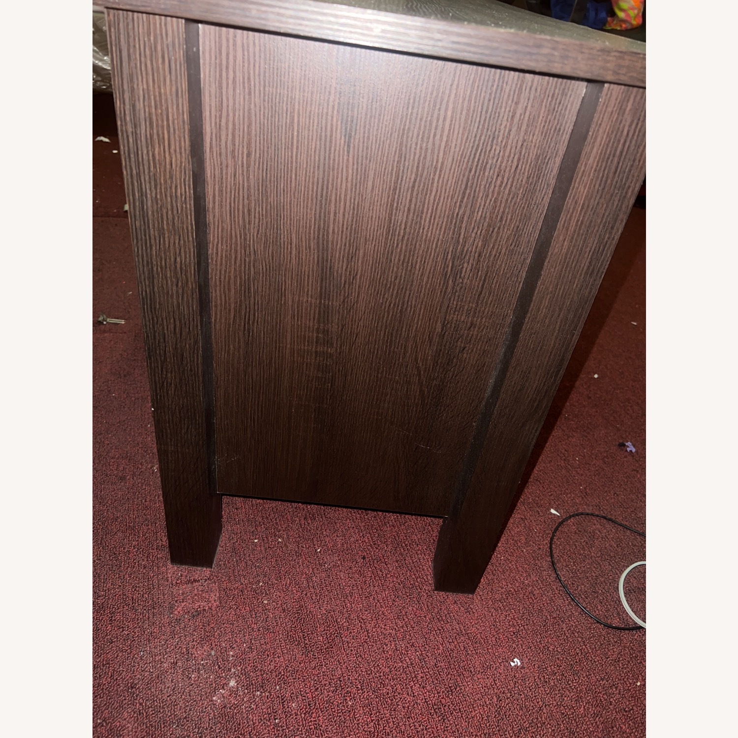 Dark Brown Wood Media Storage - image-3