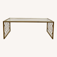 Ethan Allen Silver Glass Coffee Table