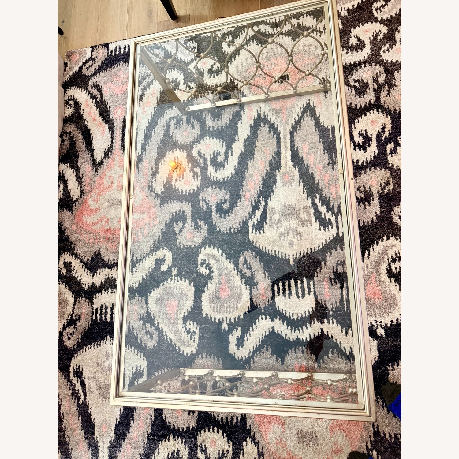 Ethan Allen Silver Glass Coffee Table - image-5