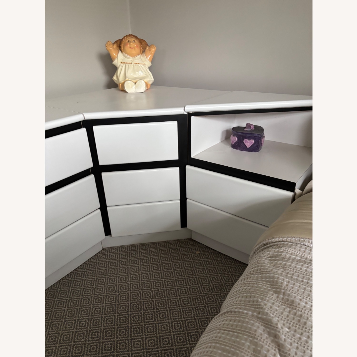 Custom Made White Wood Nightstand - image-2