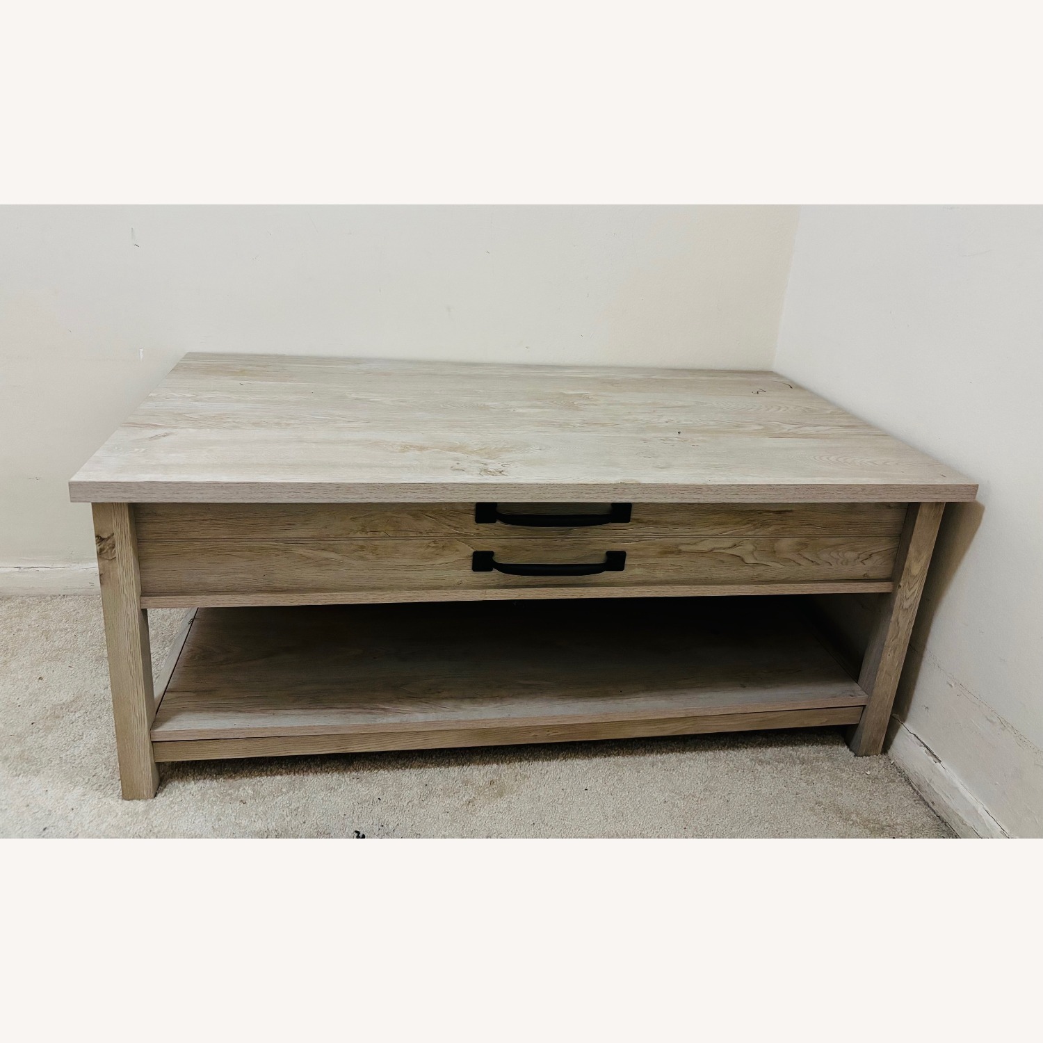 Light Gray Wood Coffee Table - image-2
