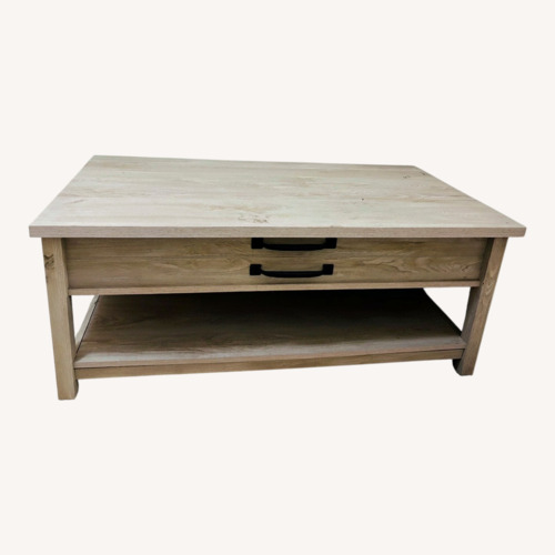 Used Light Gray Wood Coffee Table for sale on AptDeco