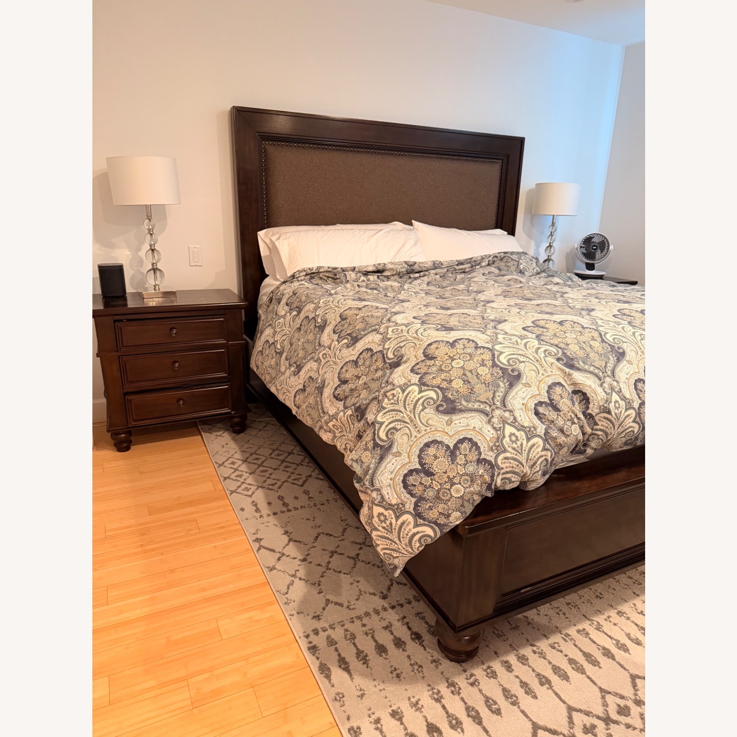 Ashley Furniture Dark Brown Wood King Bed - image-2