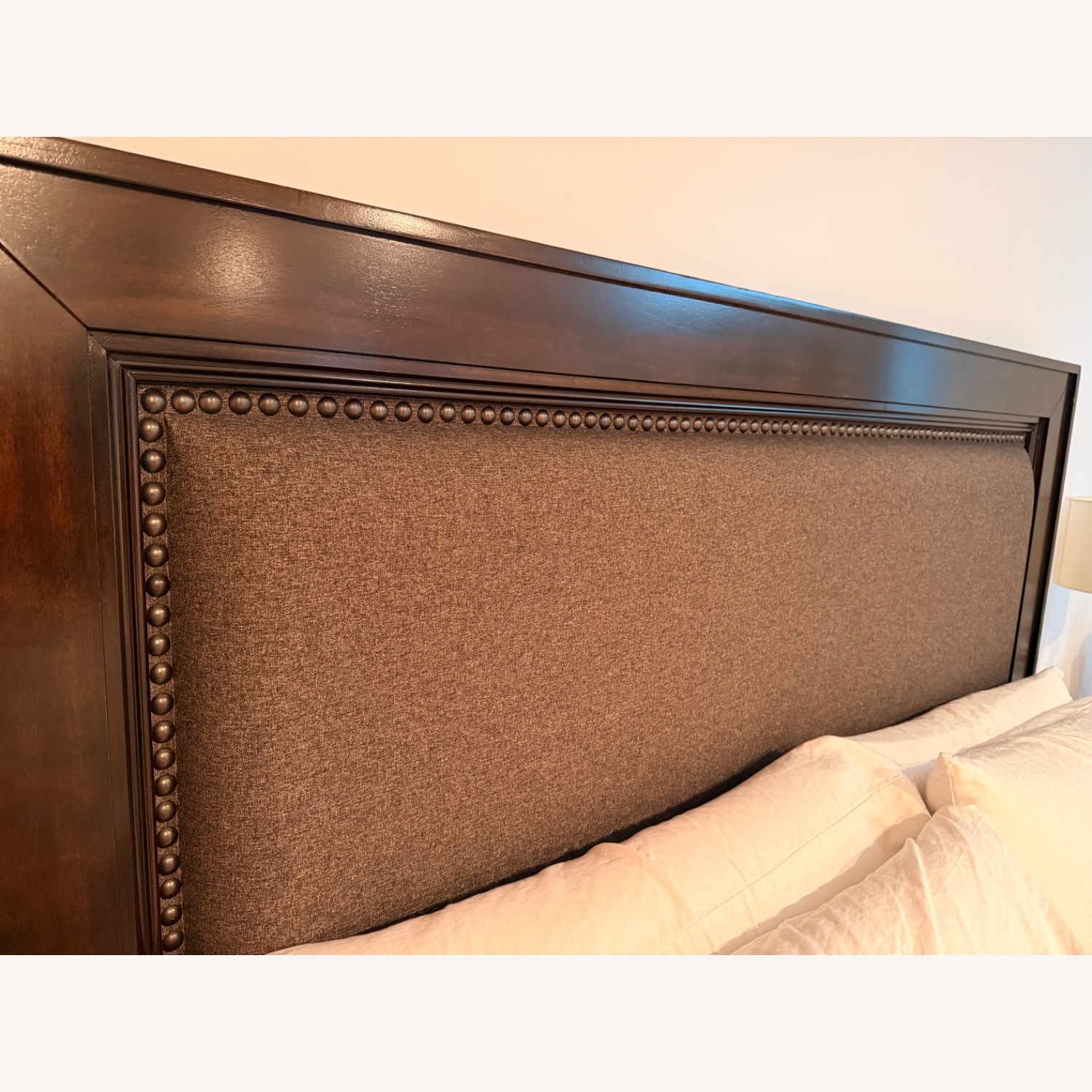 Ashley Furniture Dark Brown Wood King Bed - image-3