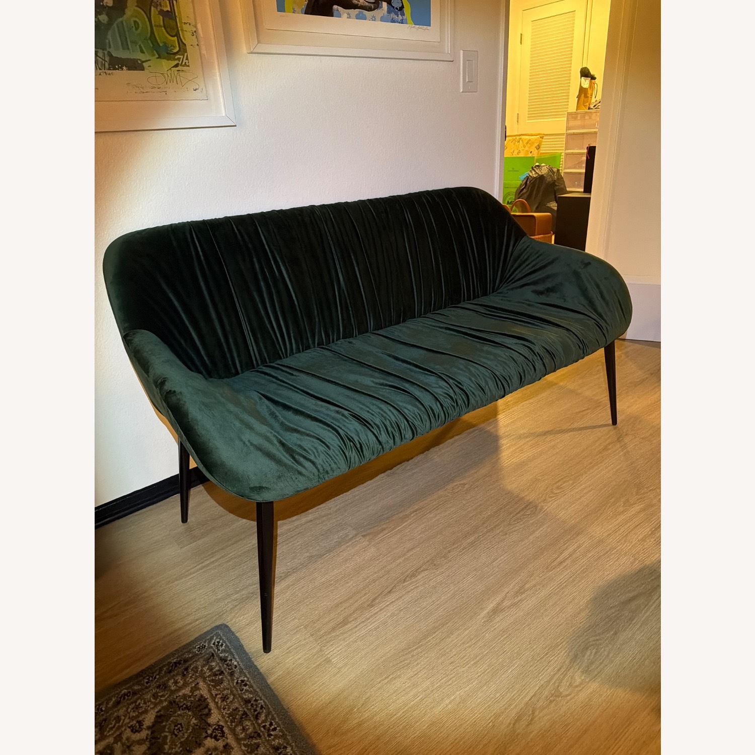 Modrest Katrina Green Velvet Bench  - image-3
