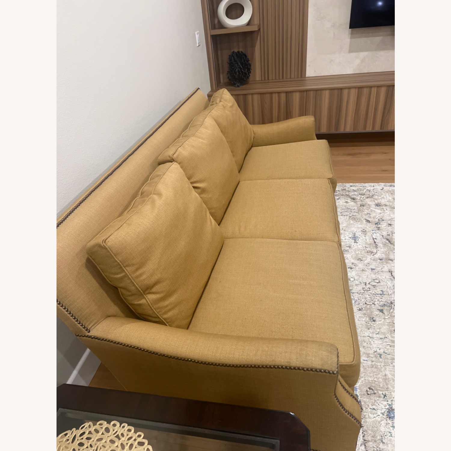 Yellow Fabric 3+ Seater Sofa - image-2