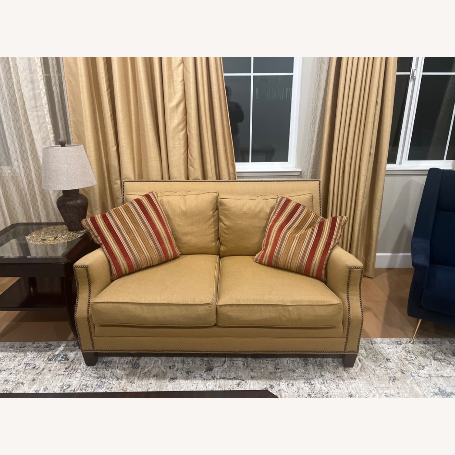 Yellow Fabric 2 Seater Sofa - image-2