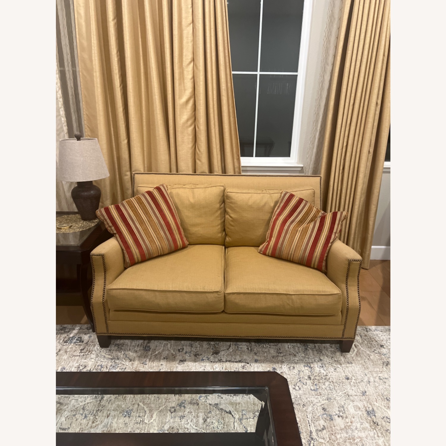 Yellow Fabric 2 Seater Sofa - image-1