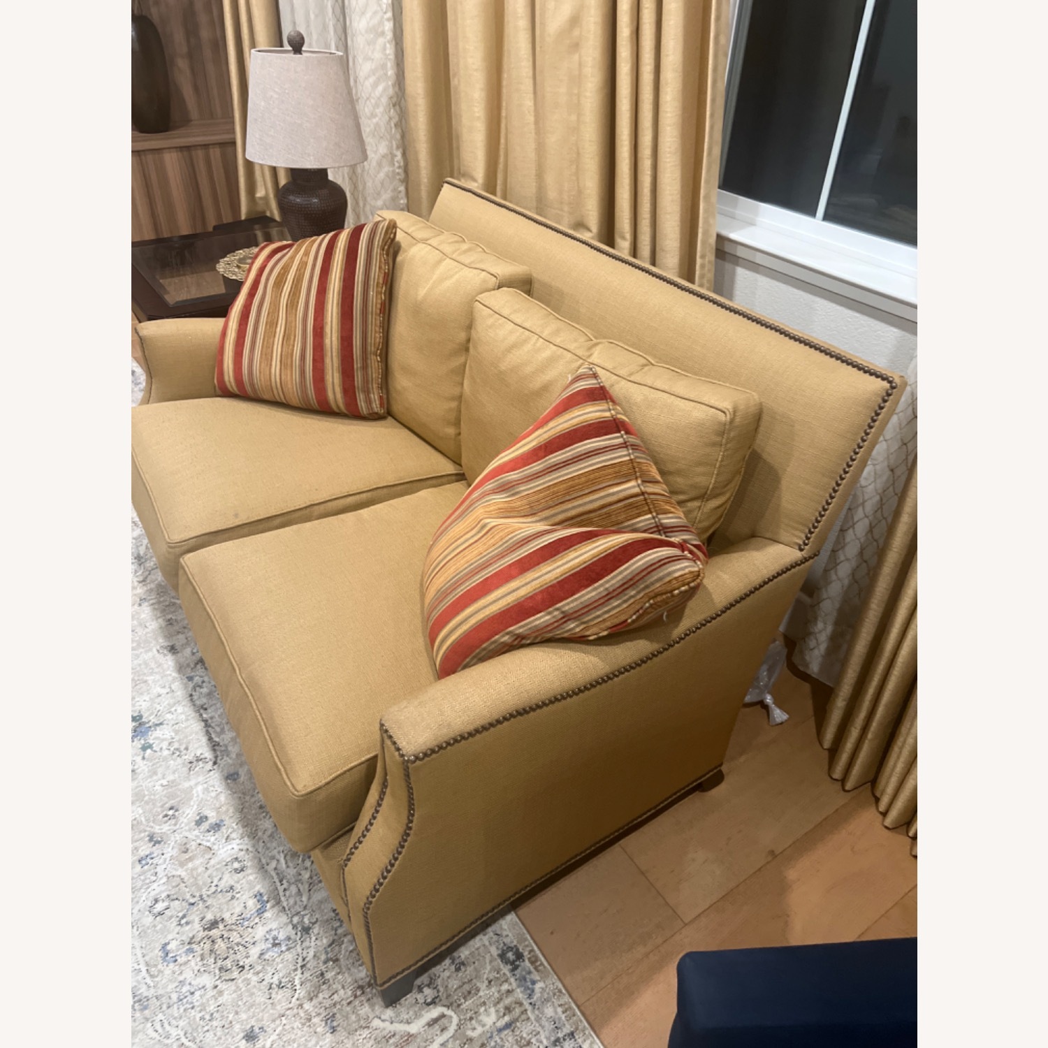 Yellow Fabric 2 Seater Sofa - image-3