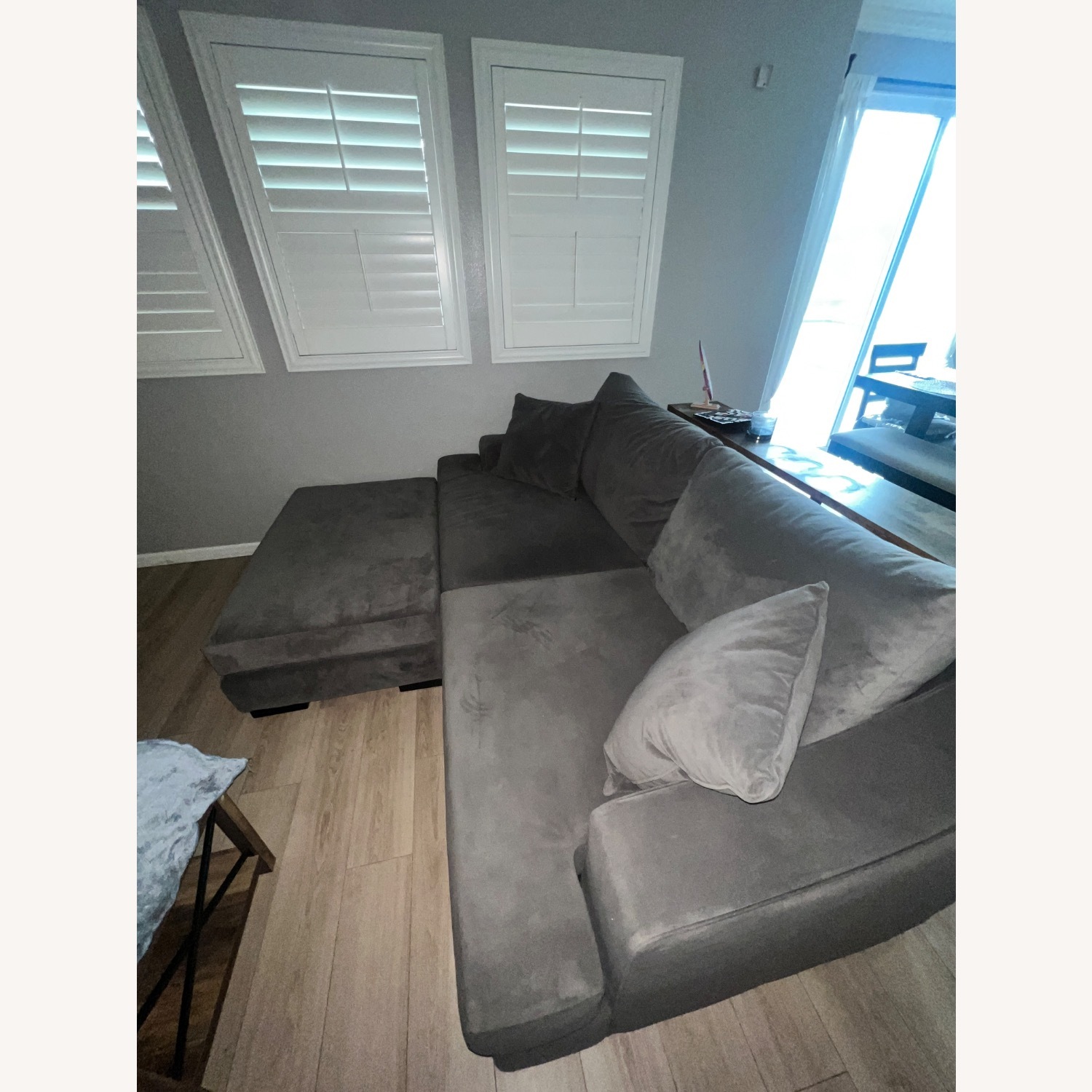 Living Spaces Dark Gray 3+ Piece Sectional - image-5