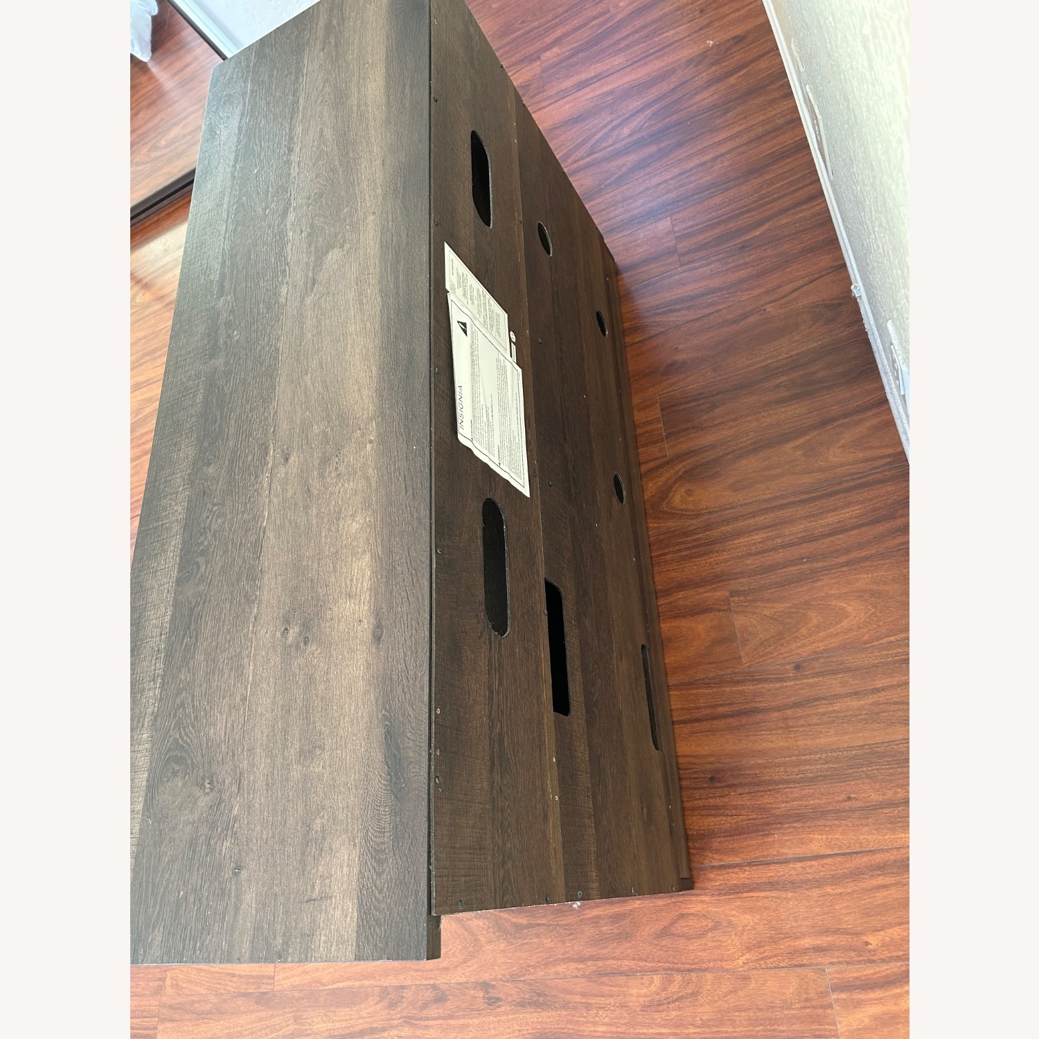 Dark Brown Wood Media Storage - image-3