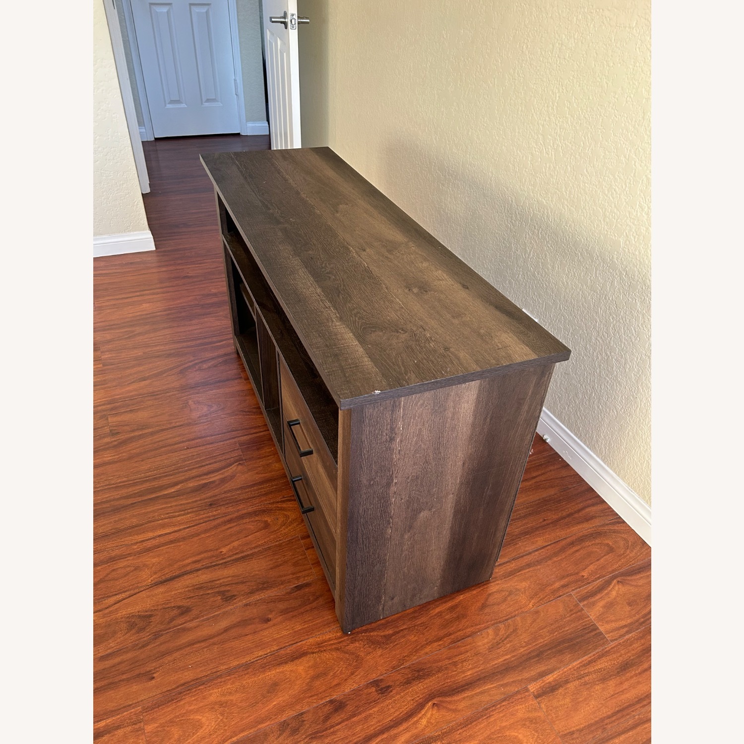 Dark Brown Wood Media Storage - image-4