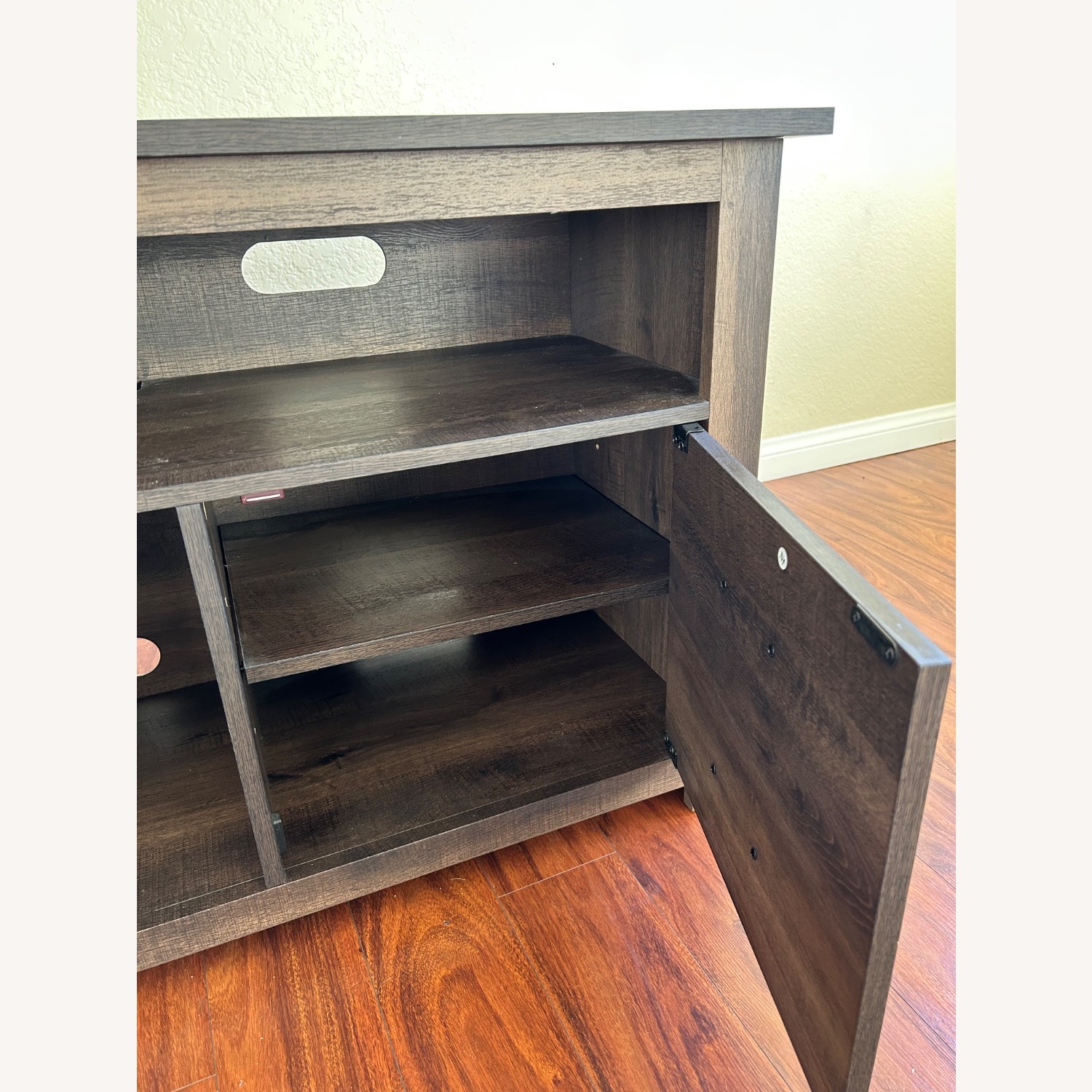 Dark Brown Wood Media Storage - image-2