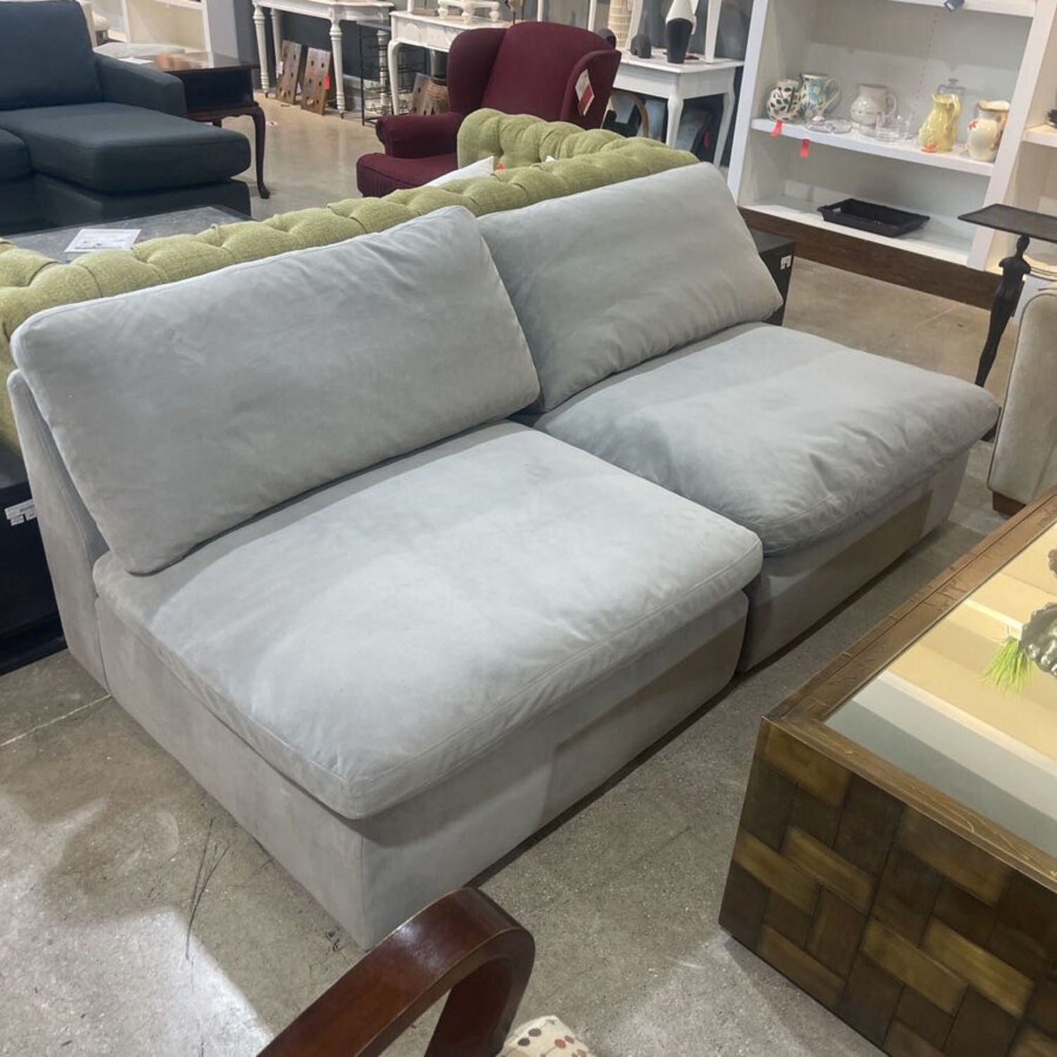 2pc Armless Sofa Grey - image-3