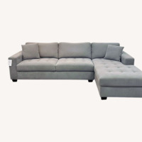 2pc Tufted W Chaise & Storage Grey Sectional