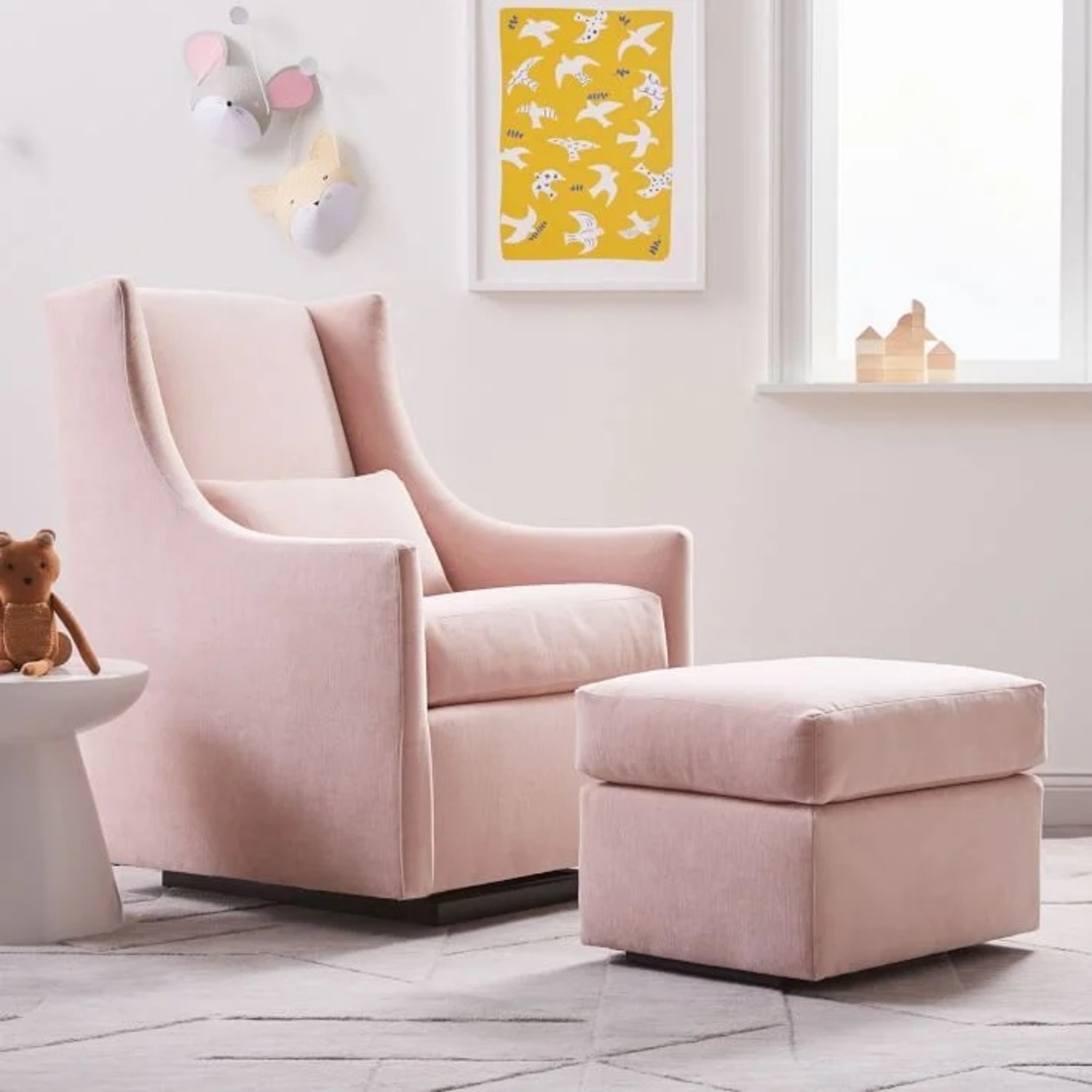 Graham Pink Nursing Chair and Ottoman  - image-4