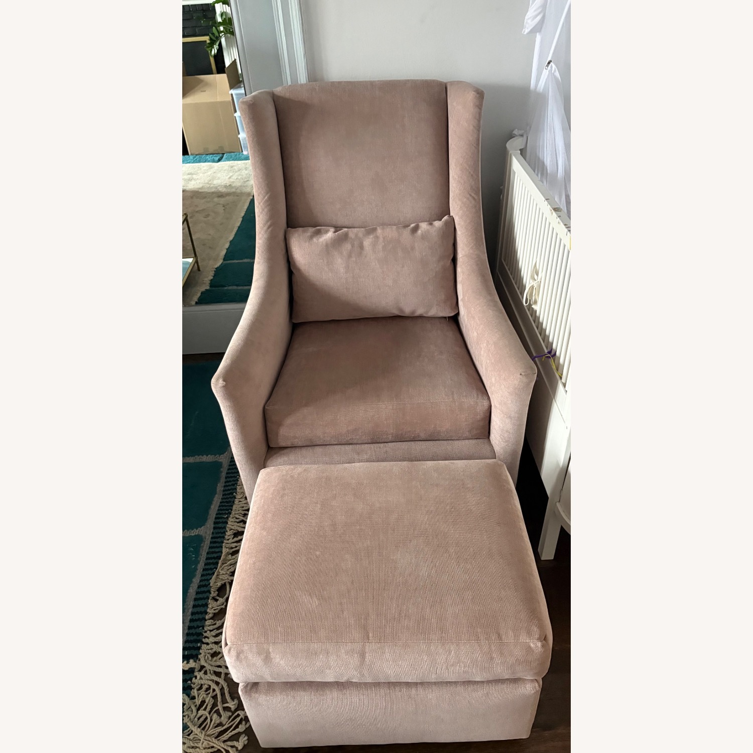 Graham Pink Nursing Chair and Ottoman  - image-1