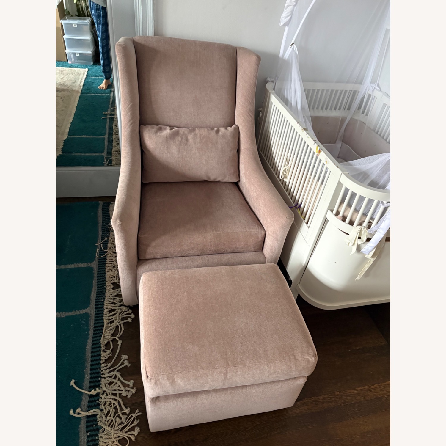 Graham Pink Nursing Chair and Ottoman  - image-2