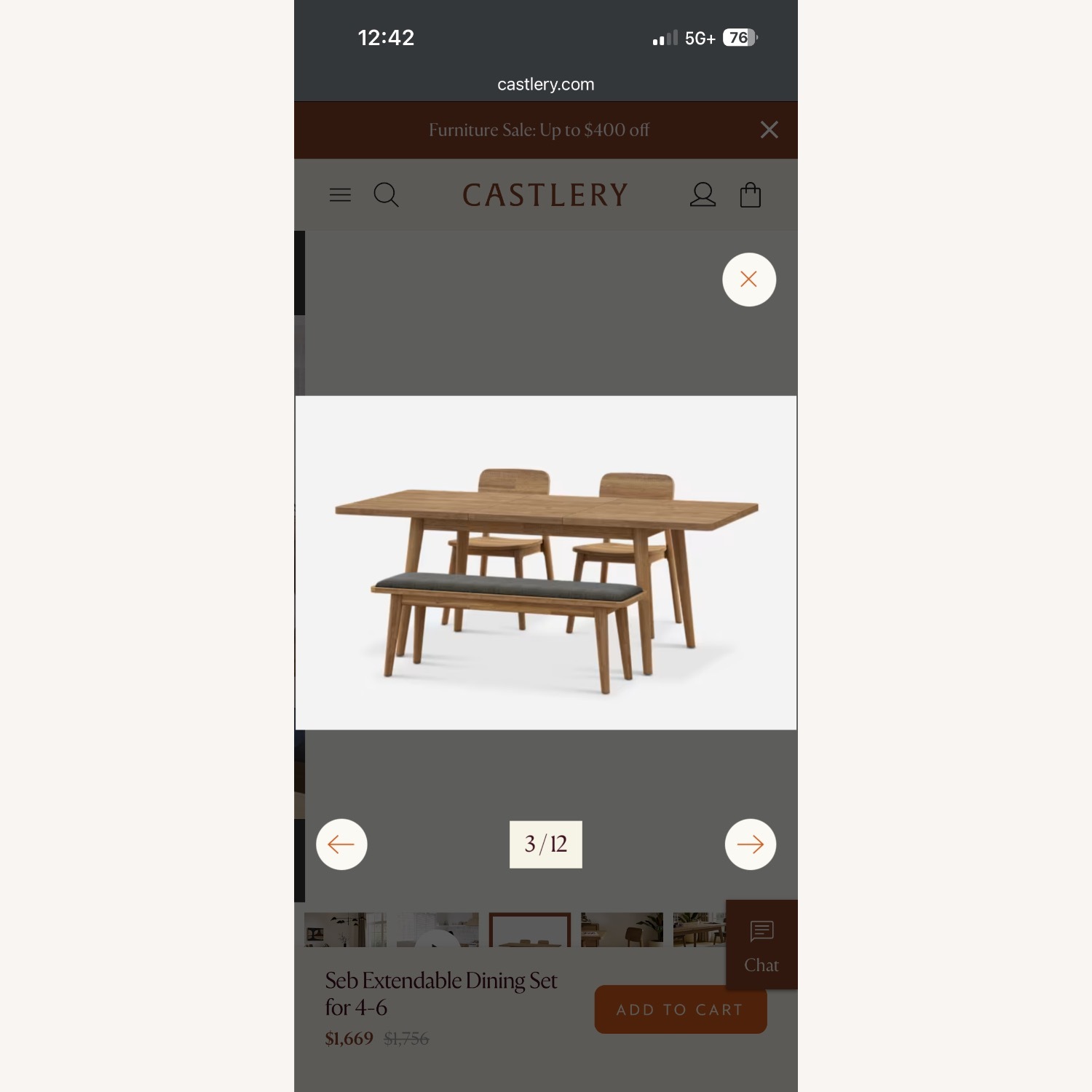 Castlery Seb Wood Dining Set w 2 Chairs & Bench - image-3