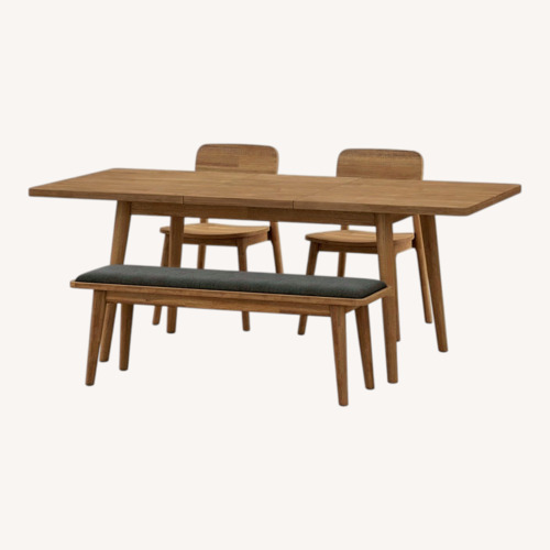Used Castlery Seb Wood Dining Set w 2 Chairs & Bench for sale on AptDeco