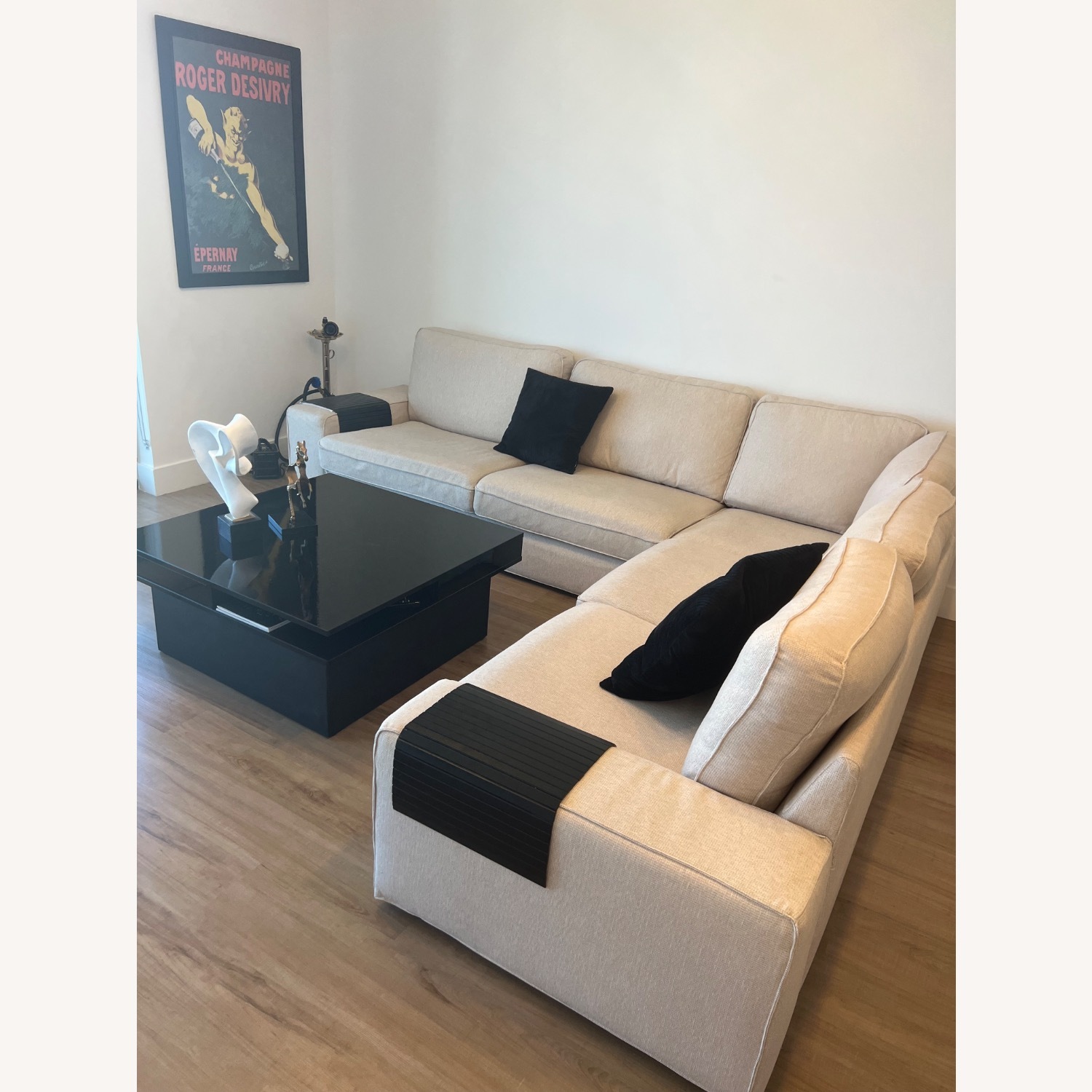 IKEA Natural Fabric 2 Piece Sectional - image-1