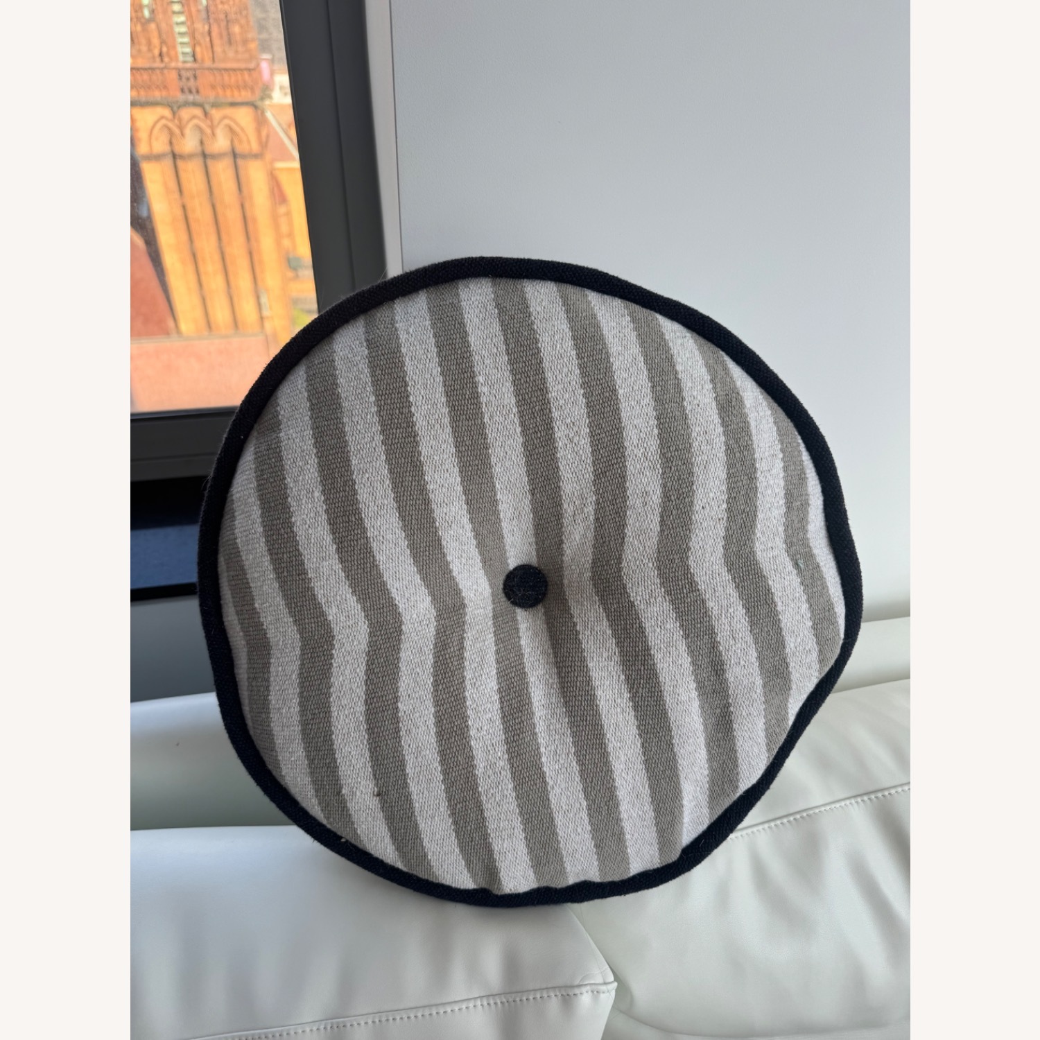 West Elm Pop Stripe Light Gray Pillow - image-1