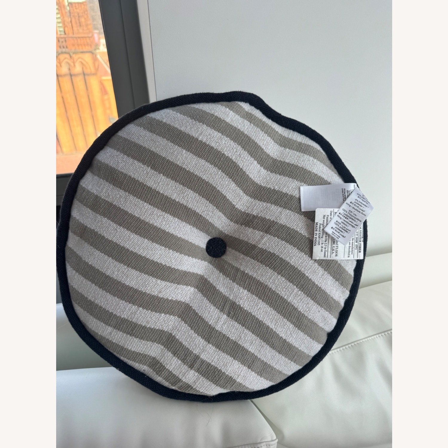 West Elm Pop Stripe Light Gray Pillow - image-2