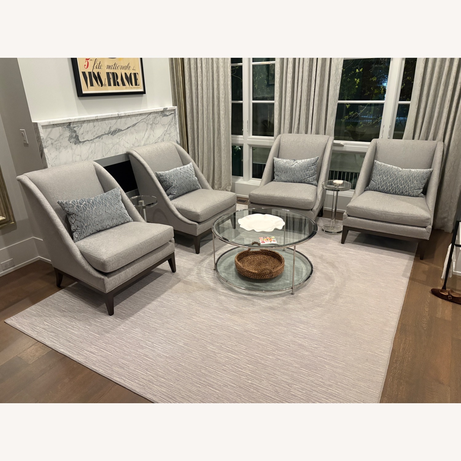 Set of 4 Vanguard Light Gray Accent Chairs - image-2