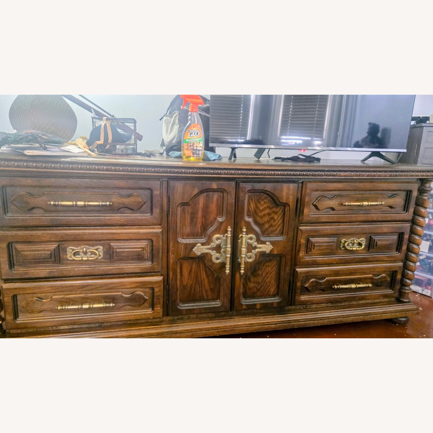 Vintage/Antique Finds Dark Brown Wood Dresser - image-4