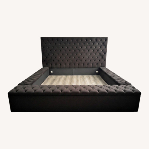 Used Black Fabric King Bed for sale on AptDeco