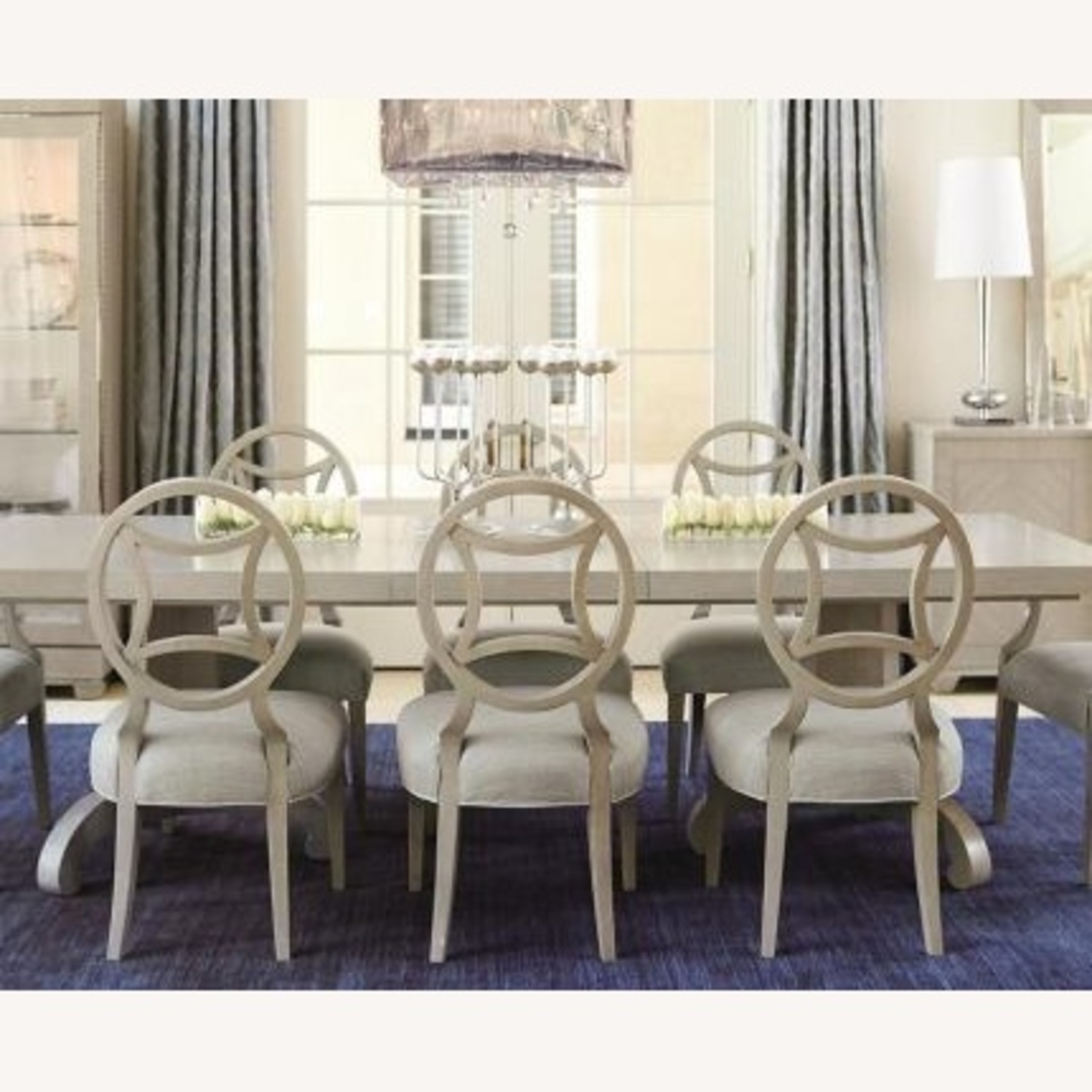 Bernhardt Furniture Light Gray Wood 7pc Dining Set - image-6