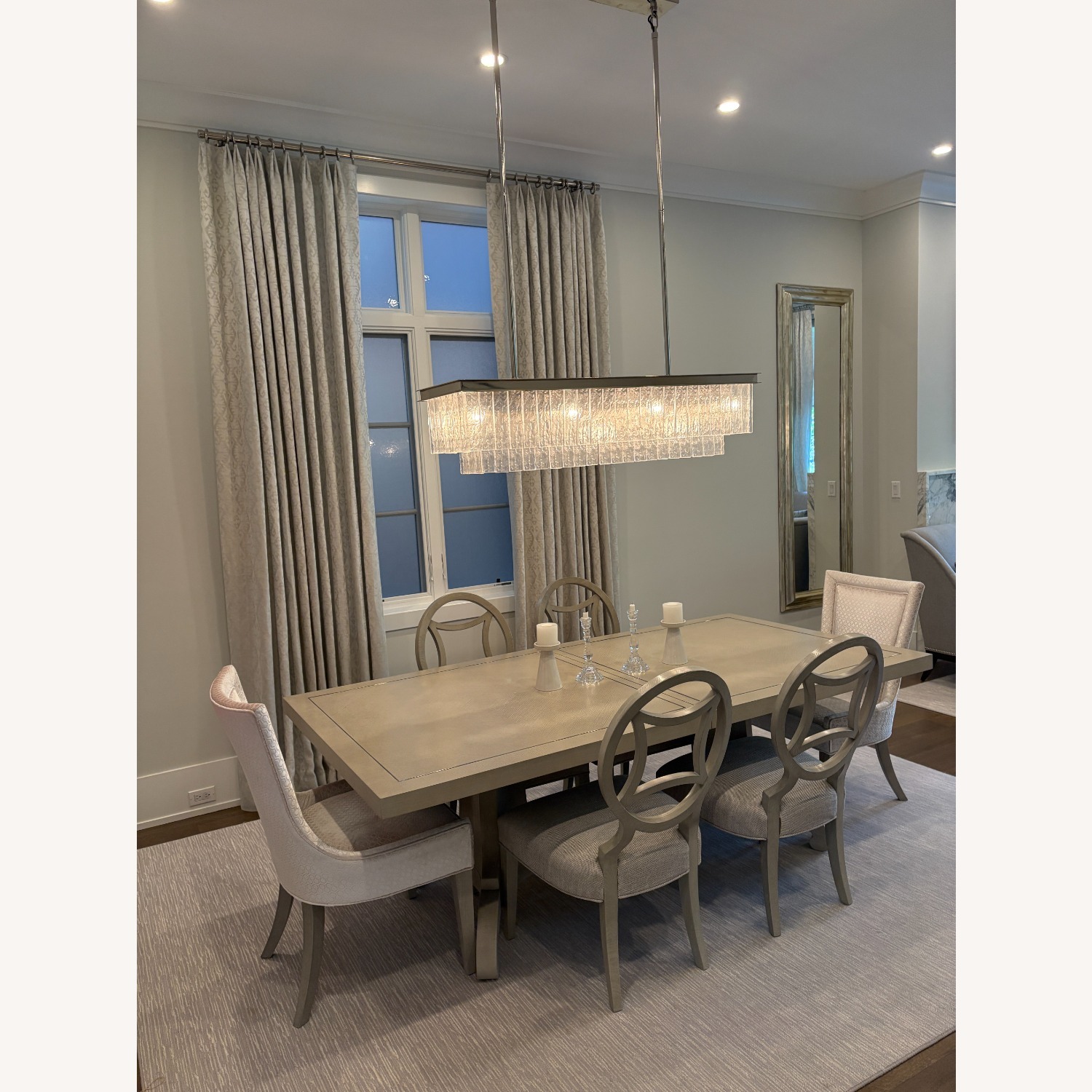 Bernhardt Furniture Light Gray Wood 7pc Dining Set - image-2