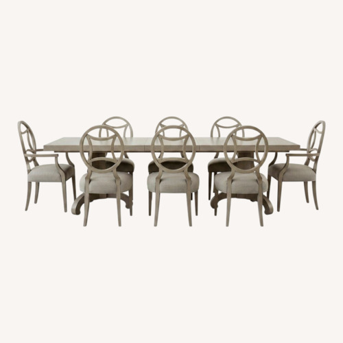 Used Bernhardt Furniture Light Gray Wood 7pc Dining Set for sale on AptDeco