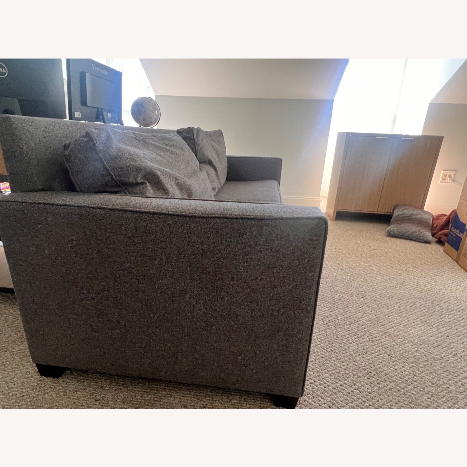 West Elm Henry Dark Gray Fabric 2 Seater Sofa - image-3