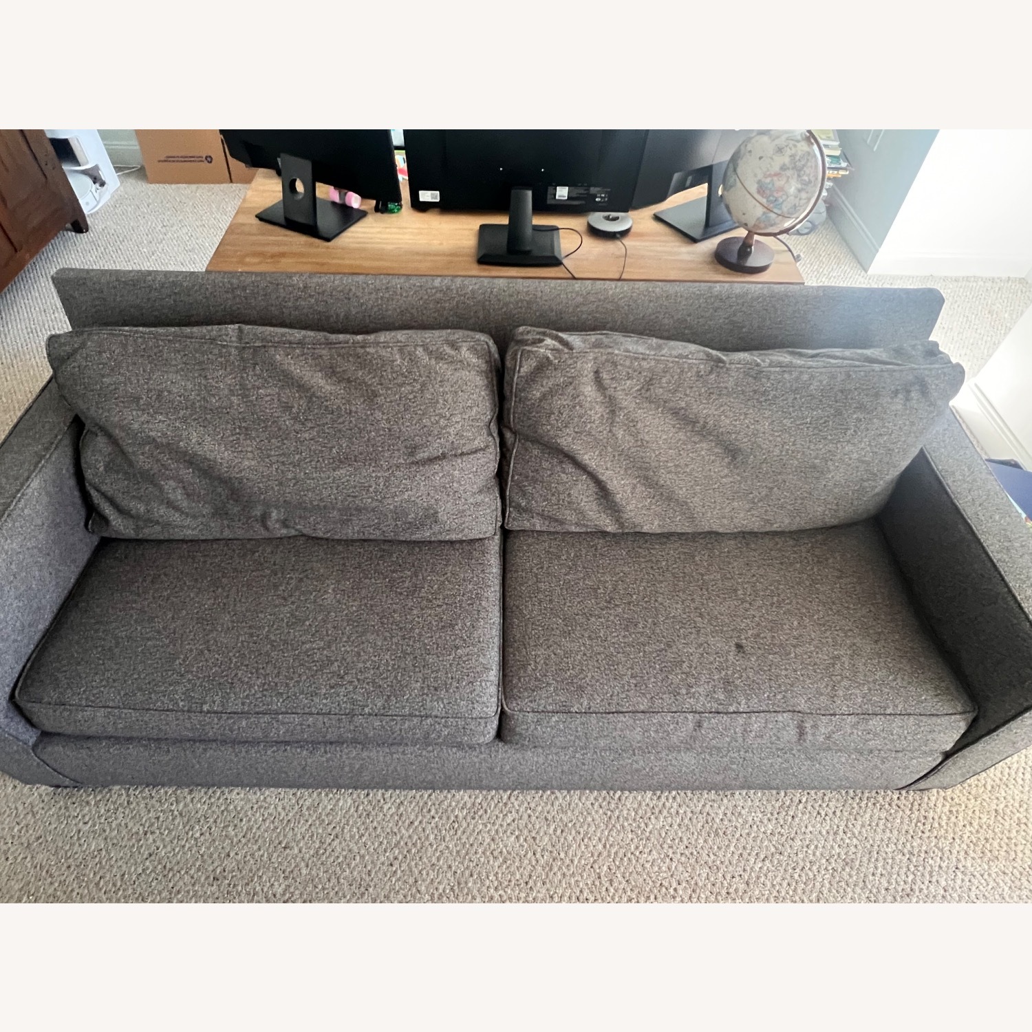 West Elm Henry Dark Gray Fabric 2 Seater Sofa - image-2