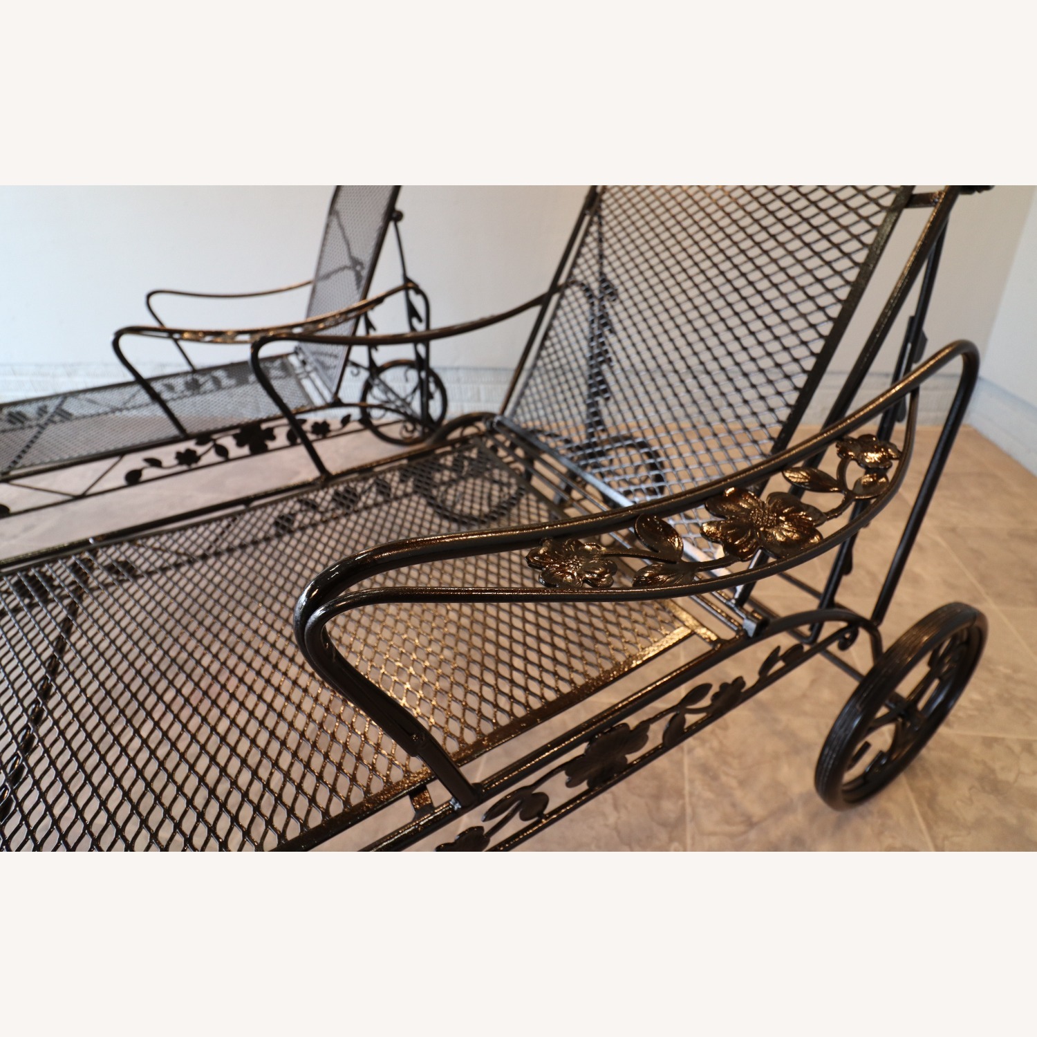 Sam Blount Company Wrought Iron FloralLoungers - image-6