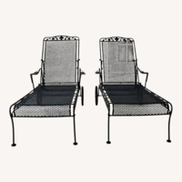 Sam Blount Company Wrought Iron FloralLoungers